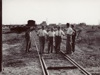 Linea ferroviaria del nuovo stabilimento in costruzione.