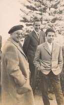 Albino Previtali in gita con i colleghi e il direttore della scuola tecnica aziendale Piero Ruffoni.