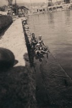 Ritratto della famiglia Beltramelli al mare.