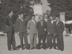 Ernesto Marelli in gita con i colleghi della scuola tecnica aziendale.