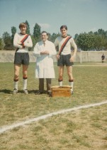 Alessandro Bruletti in campo al torneo di calcio aziendale.