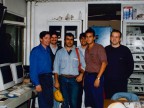 Flavio Gallarini con i colleghi della fabbrica tubi medi.