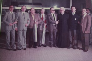 Franco Nappo con i colleghi durante un evento aziendale.