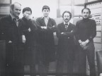 Giuseppe Lardo con i colleghi del laboratorio.
