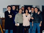 Giuseppe Lardo in una foto di gruppo con i colleghi di lavoro.