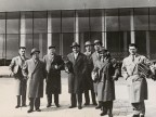 Leandro Carboncini con i colleghi durante un convegno.