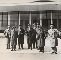 Leandro Carboncini con i colleghi durante un convegno.