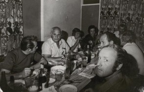 Giuseppe Boffetti durante una cena con i colleghi.