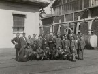 Romolo Cesare Cividini in una foto di gruppo all'interno dello stabilimento.