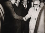 Il Presidente della Repubblica Sandro Pertini in visita allo stabilimento.