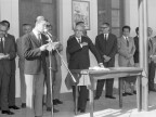 Escuela Técnica Enrique Rocca. Visita del Ministro de Trabajo. Años 60