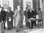 Escuela Técnica Enrique Rocca. Visita del Ministro de Trabajo. Años 60