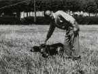 Partecipante alla gara di caccia con cane.